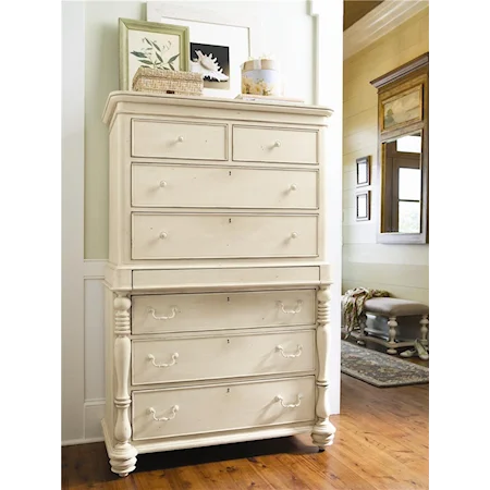 Tall Chest with 7 Drawers and Semi-Hidden Jewelry Tray Drawer