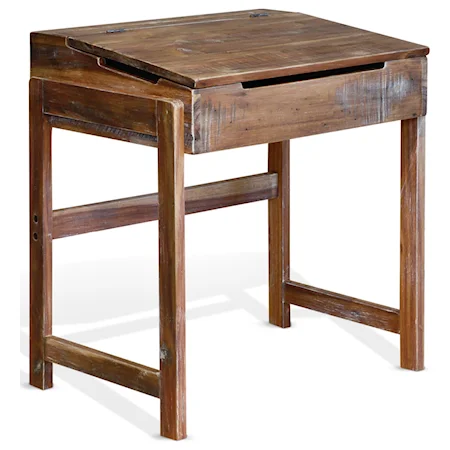 Rustic Flip Top School Desk