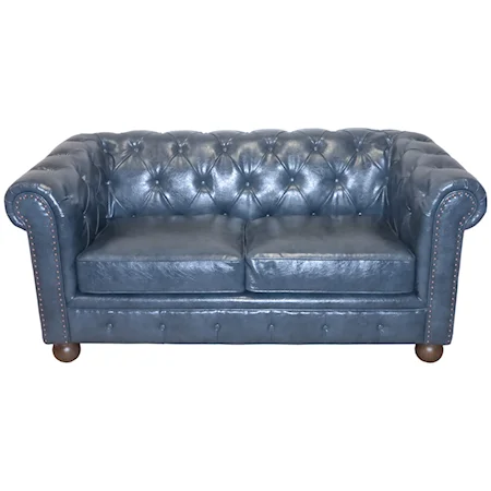 Traditional Loveseat with Nailhead Trim and Tufted Back