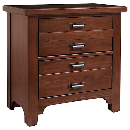 Transitional 2 Drawer Nightstand