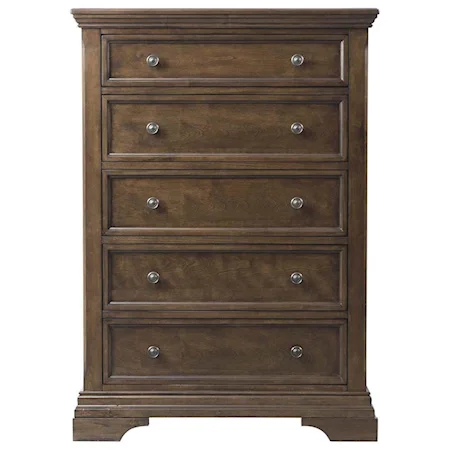 Traditional Solid Wood 5-Drawer Chest