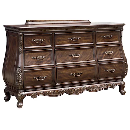 Traditional Dresser with Nine Drawers