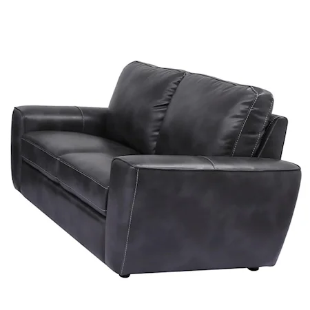 Transitional Loveseat with Contrast Stitching