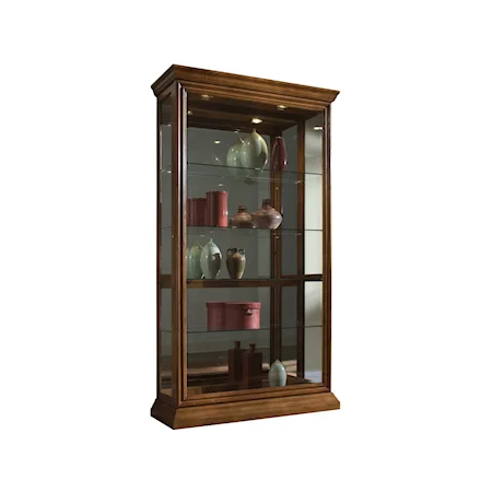 Golden Oak Two Way Sliding Door Curio