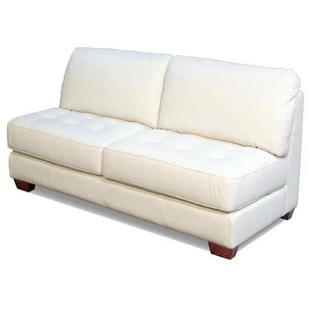 Armless Love Seat with Accent Tufting