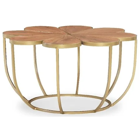 Glam Accent Table with Flower Design