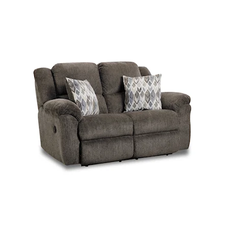 Casual Reclining Loveseat with Pillow Arms