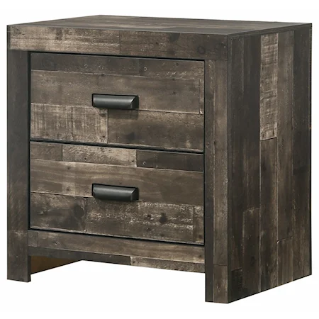 Contemporary Multicolor 2-Drawer Nightstand