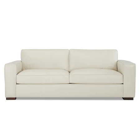 Contemporary 2-Seat Leather Sofa