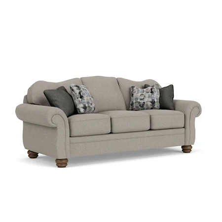 Traditional Sofa with Rolled Armrests