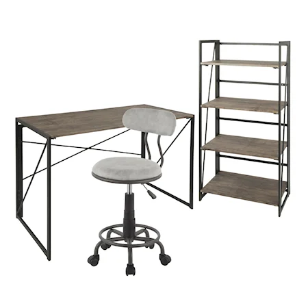 Dakota Desk - Bookcase - Swift Task Chair Set