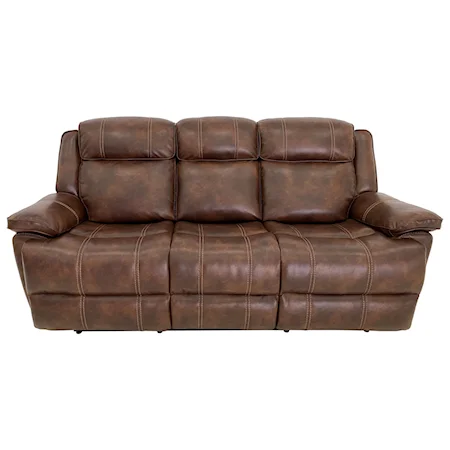 Casual Power Reclining Sofa with Pillow Arms