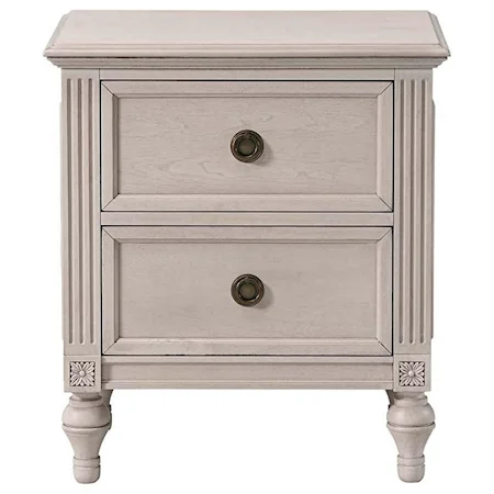 Traditional 2-Drawer Nightstand with Soft Close Drawers