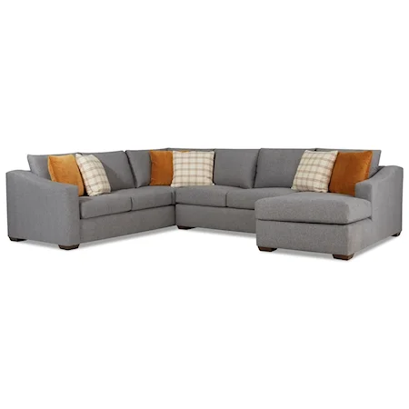 Contemporary 5-Seat Sectional Sofa with RAF Chaise Lounge