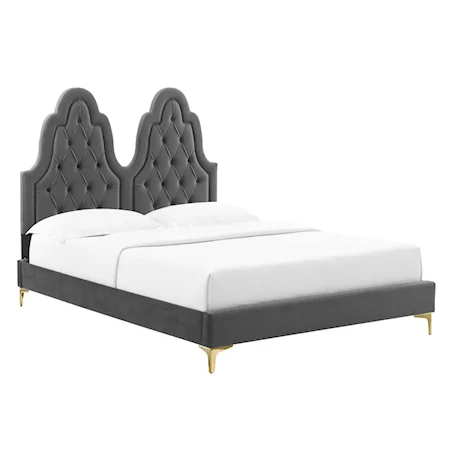 Tufted Performance Velvet Full Platform Bed