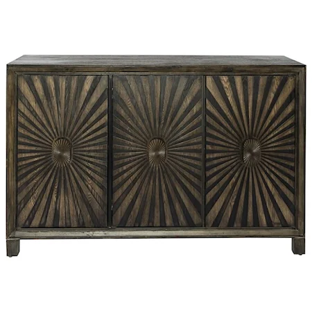 Boho 3-Door Accent Cabinet