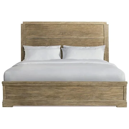 Rustic California King Platform Bed with Negative Space Headboard