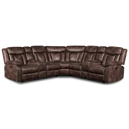 Casual Power Reclining Sectional with USB Ports