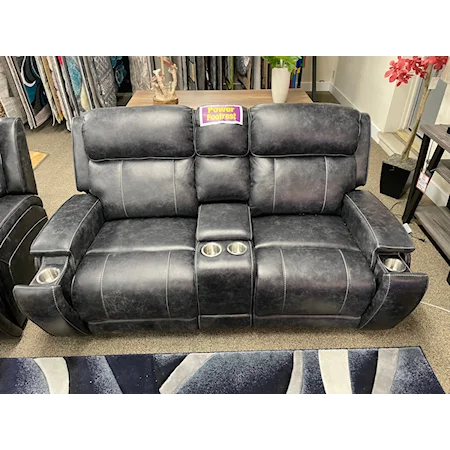 Casual Power Motion Loveseat with Storage Console