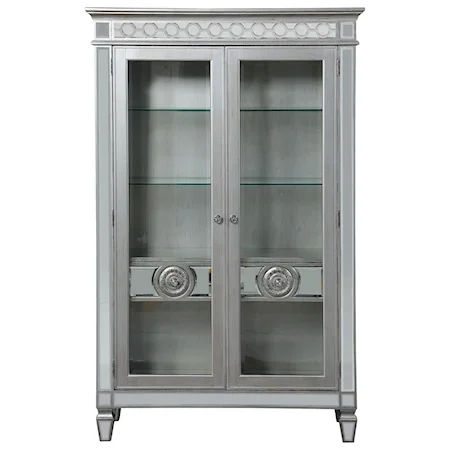 Glam Curio Cabinet with 2 Drawers