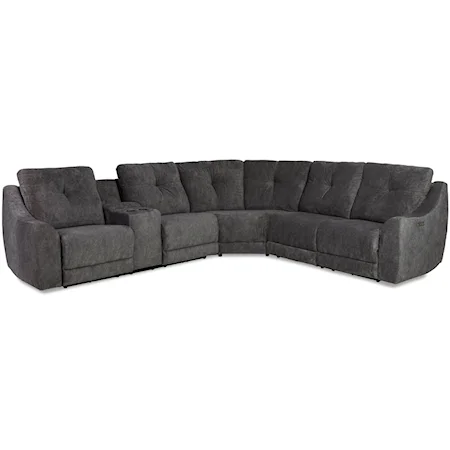 Casual Power Reclining Sectional with Power Headrests