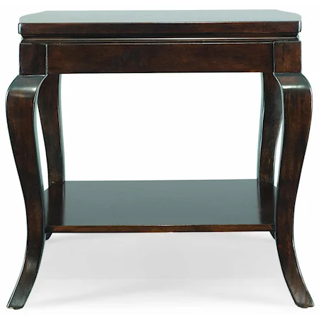 Rectangular Leg End Table with One Shelf