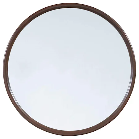 Round Mirror in Walnut