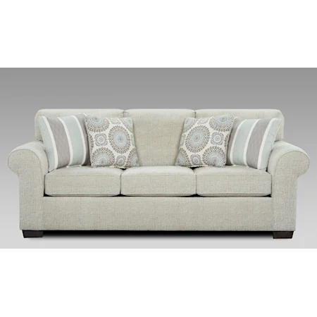 Transitional Sofa with Rolled Arms