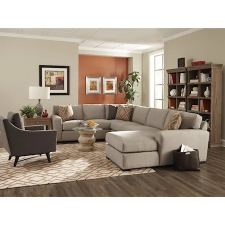 Casual 3-Piece Sectional with Right-Facing Chaise