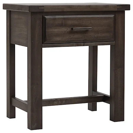 Solid Wood Nightstand with Drawer