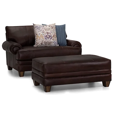 Transitional Chair and Ottoman Set