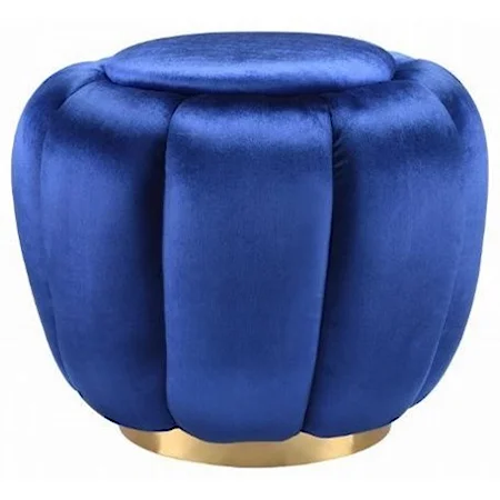 Contemporary Ottoman with Metal Base