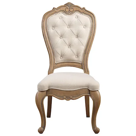Button Tufted Upholstered Side Chair