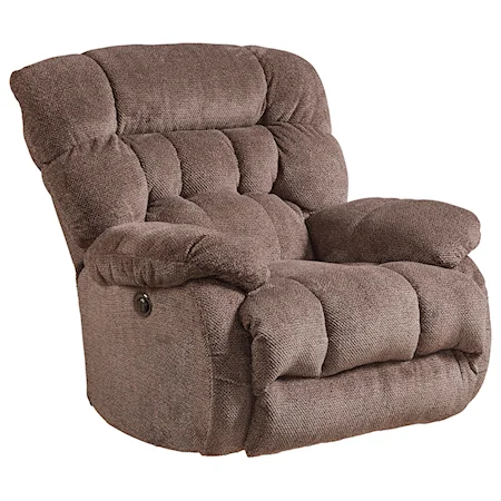 Casual Power Lay Flat Recliner with Pillow Arms