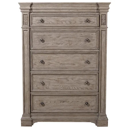 Traditional 6-Drawer Chest with Felt-Lined Top Drawer