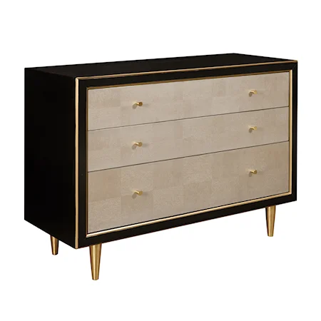 Block Veneer Three Drawer Chest