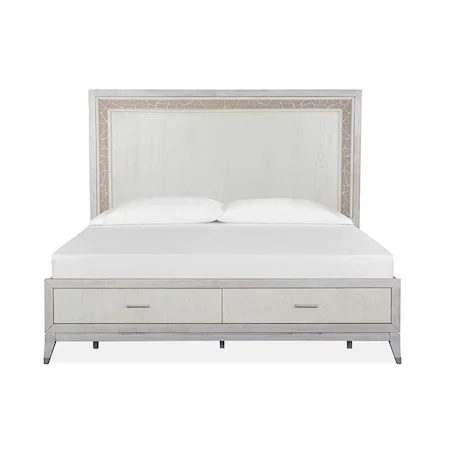 Contemporary California King Storage Bed