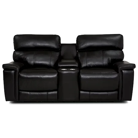 Casual Power Reclining Console Loveseat with Headrests and USB Ports