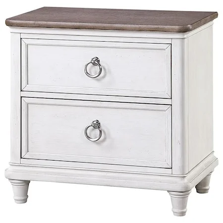 Farmhouse Nightstand with Two Drawers