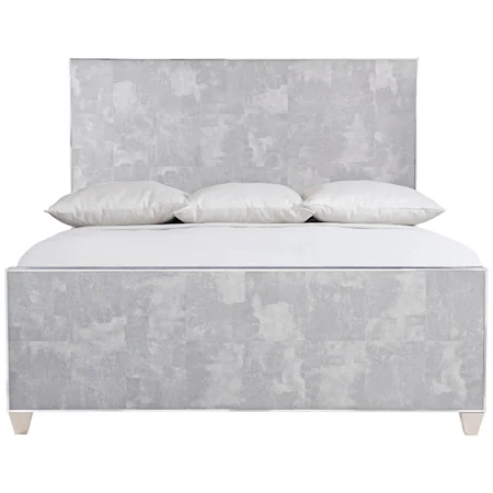 King Gray Faux Vellum Bed