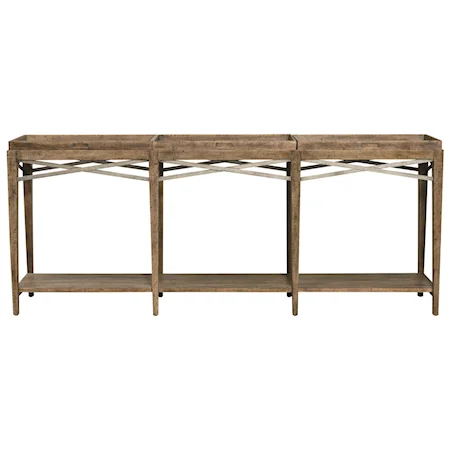 Transitional Console Table with Removable Trays