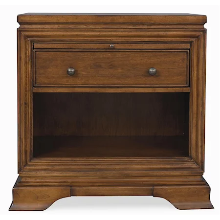 Open Nightstand with One Drawer and Pull-Out Shelf