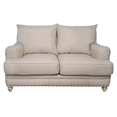 Transitional Love seat with English Arms