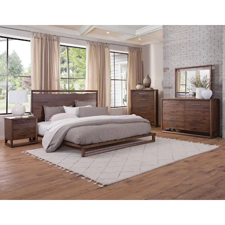Rustic King Bedroom Group with 5-Drawer Chest