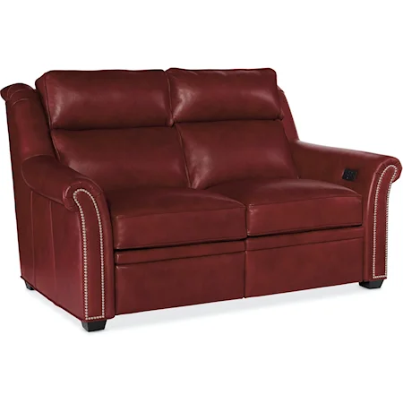 Transitional Power Reclining Loveseat w/ Power Headrests