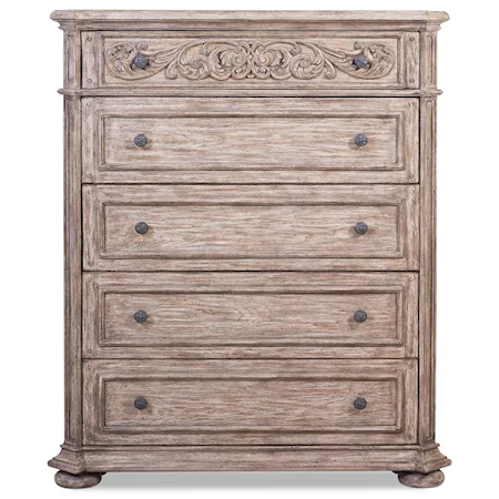 Traditional Chest of Drawers with Hidden Jewelry Drawer