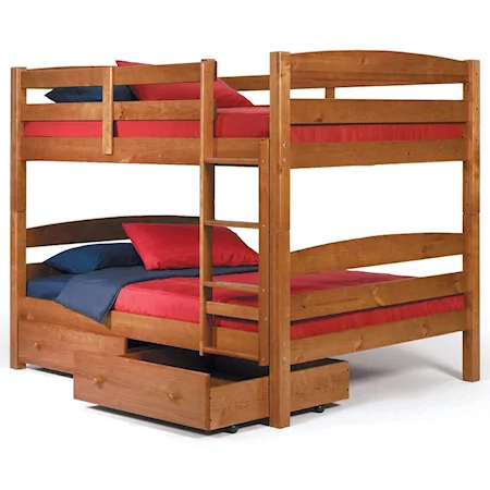Square Post Full Over Full Size Bunk Bed