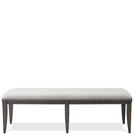 Transitional Upholstered Dining Bench with Nailhead Trim