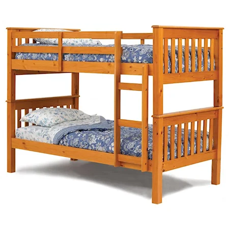 Twin Over Twin Mission Bunk Bed with Ladder