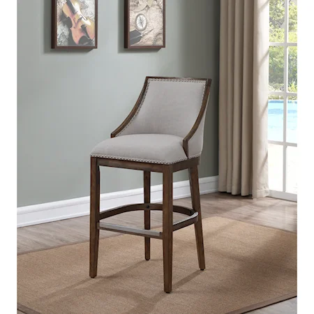 Transitional Upholstered Bar Stool